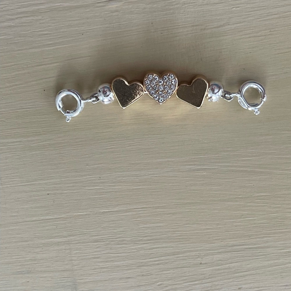 Cubic Zirconia Heart Extender for necklace
